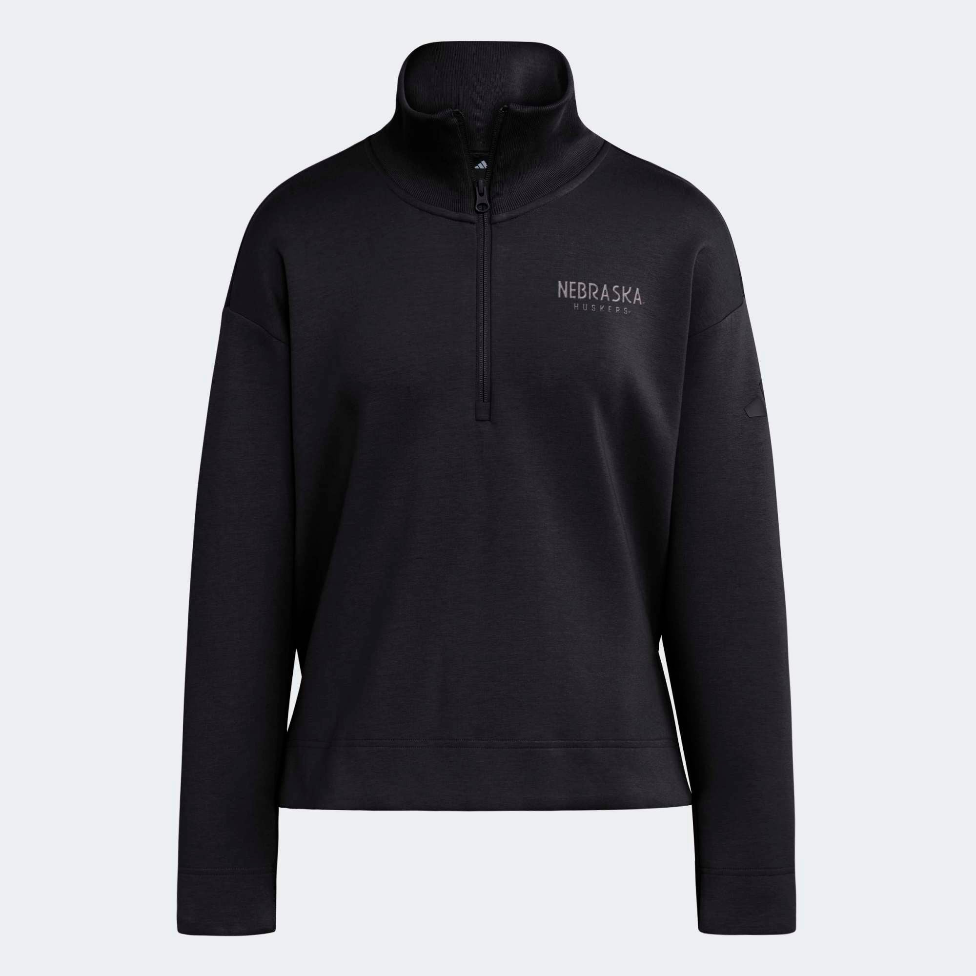 Women's adidas Black Nebraska Huskers Soft Lux Quarter-Zip Top
