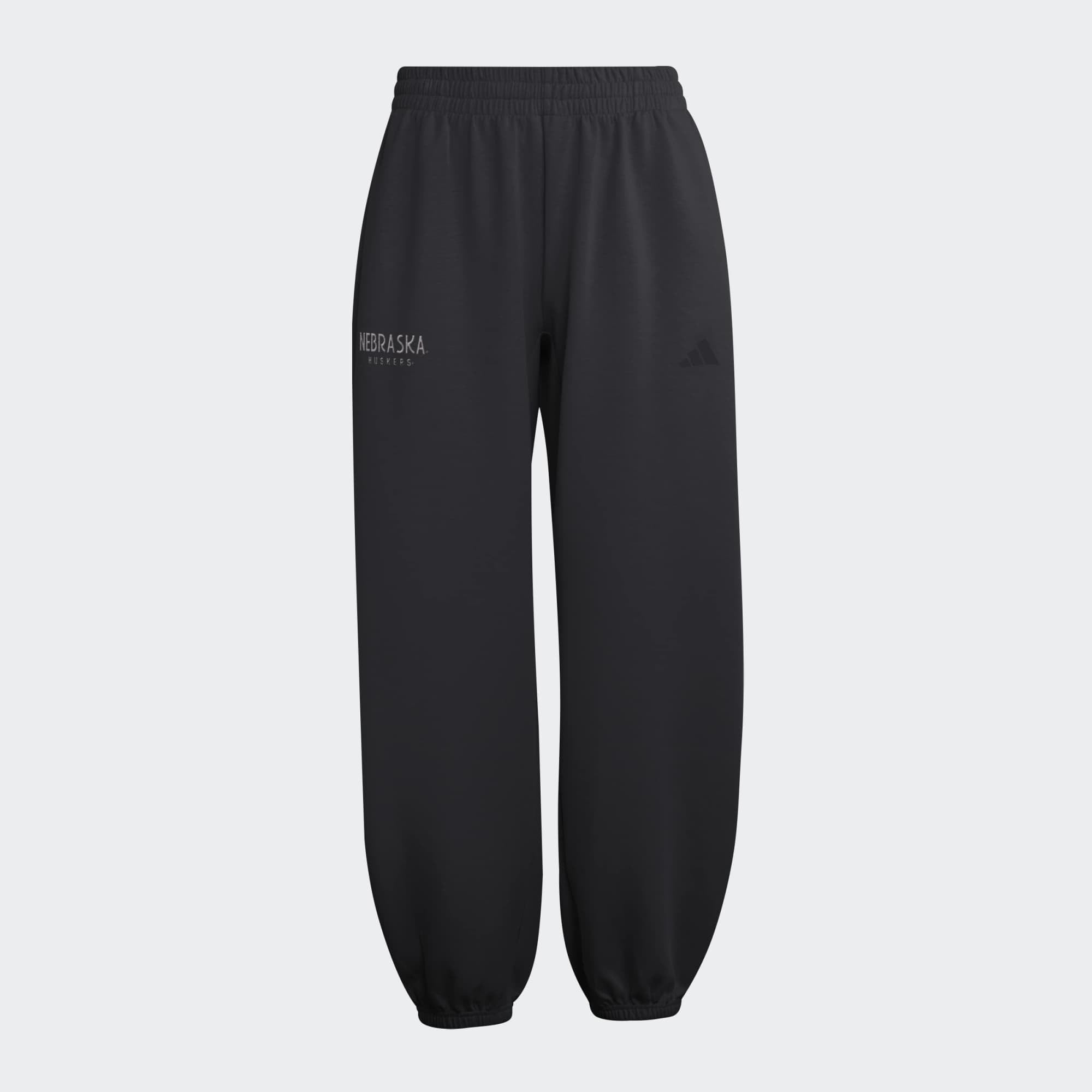 Women's adidas Black Nebraska Huskers Soft Lux Sweatpants