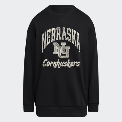  Nebraska Huskers adidas Women's Soft Lux Sweatshirt - Black