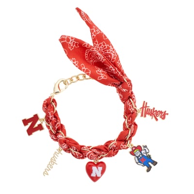 Nebraska Huskers CANVAS Style Women's Bandana Charm Bracelet