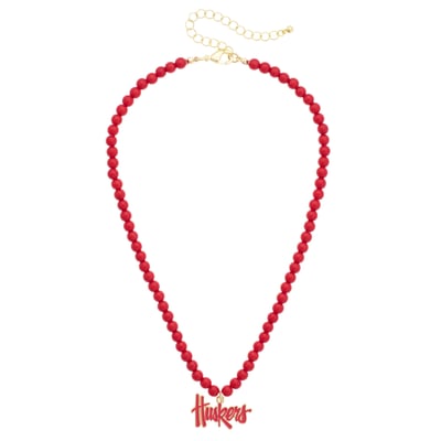 Nebraska Huskers CANVAS Style Women's Beaded Logo Necklace