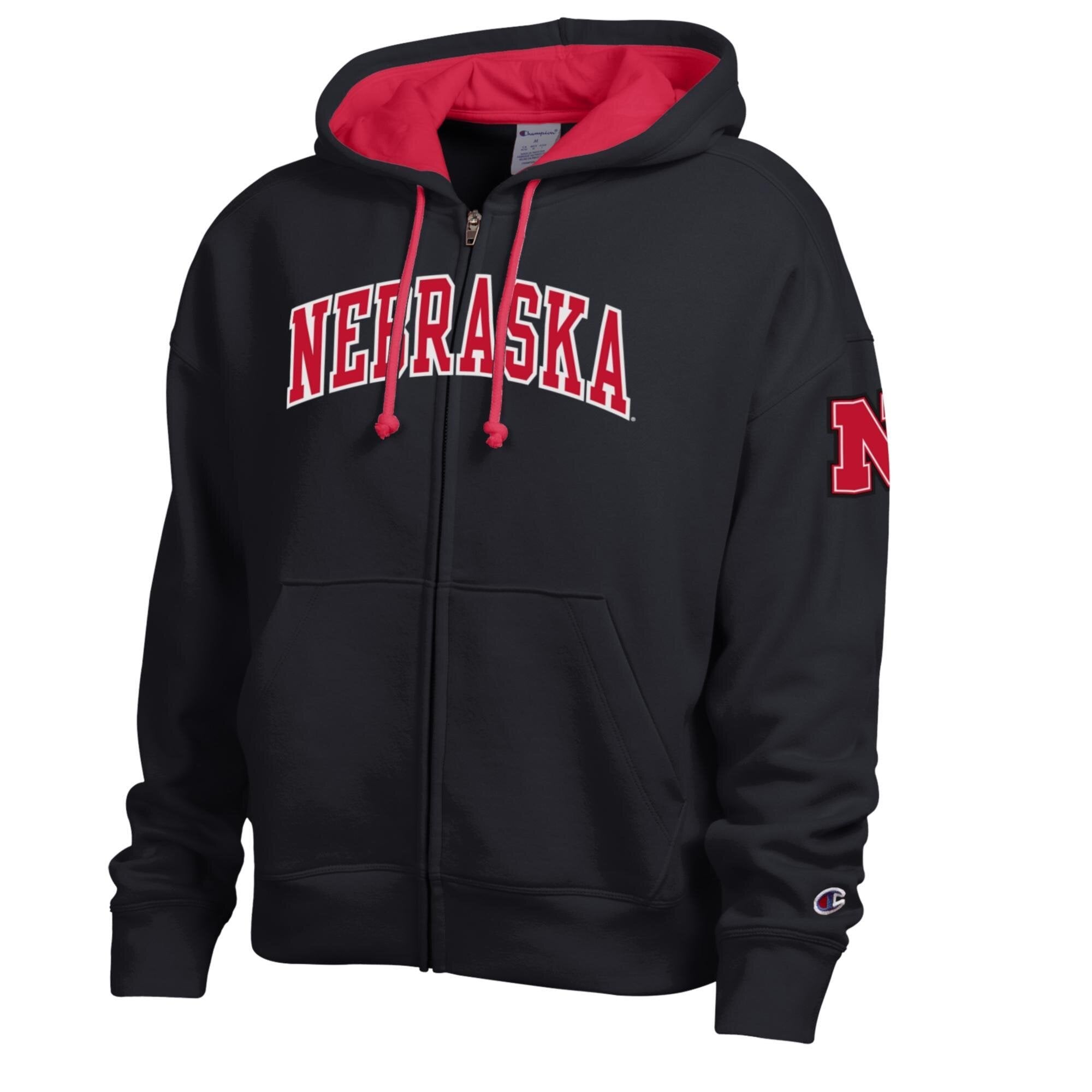 Sweat à capuche zippé en polaire Scarlet Nebraska Huskers Arch pour femmes