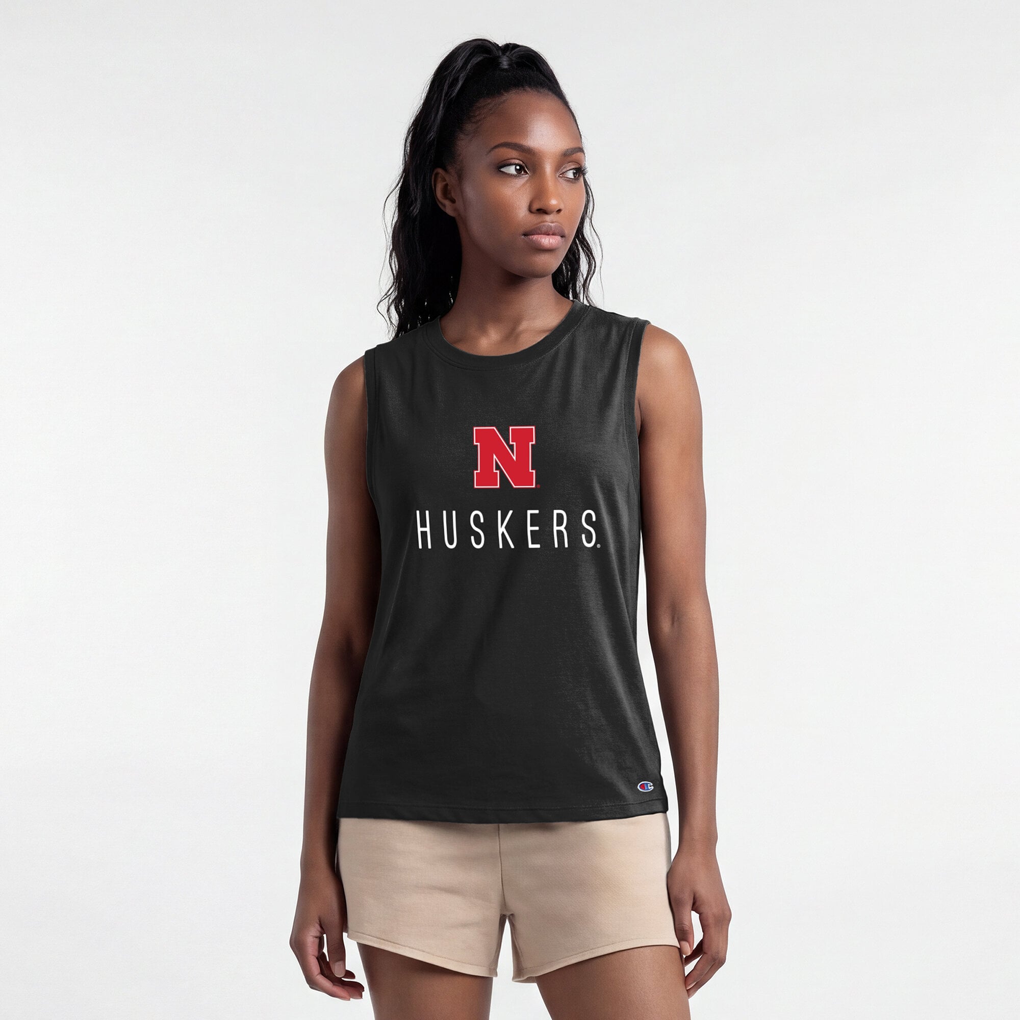 Débardeur noir Champion pour femmes Nebraska Huskers Lifestyle