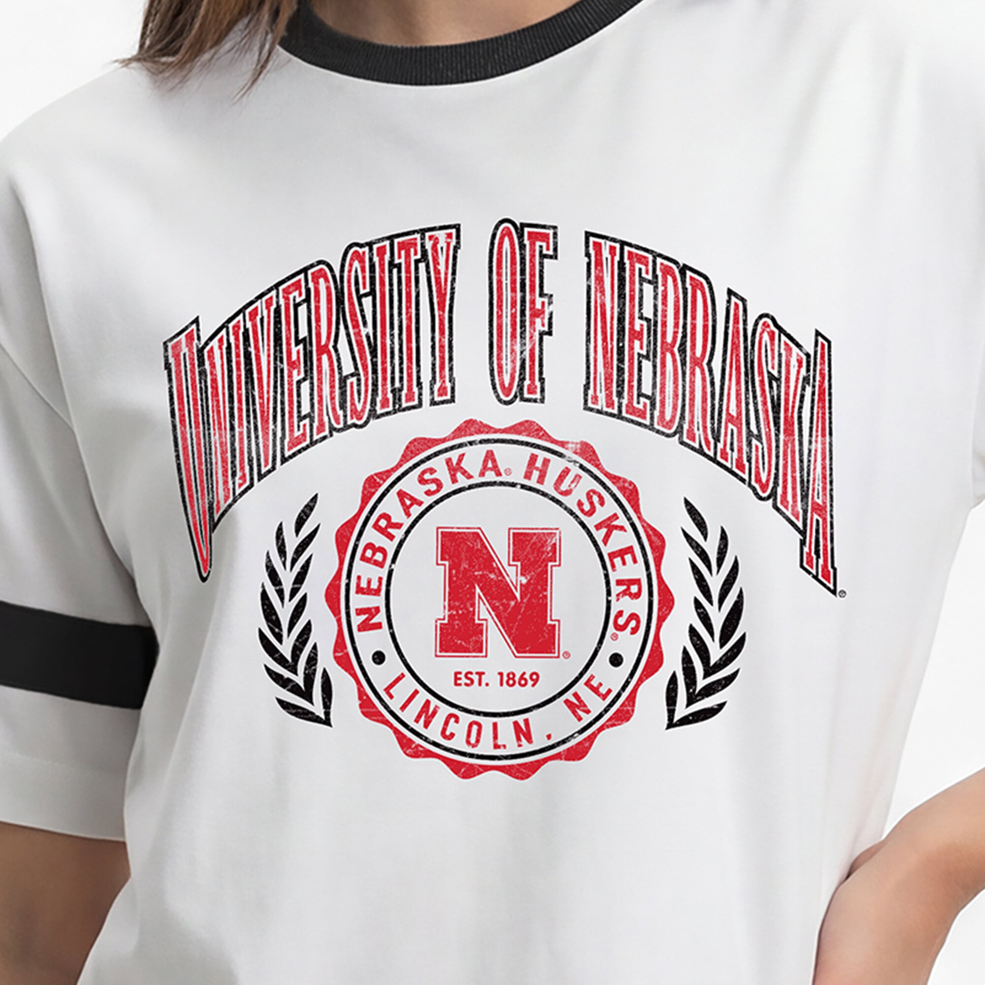 Women's Champion White Nebraska Huskers Retro Oversized T-Shirt
