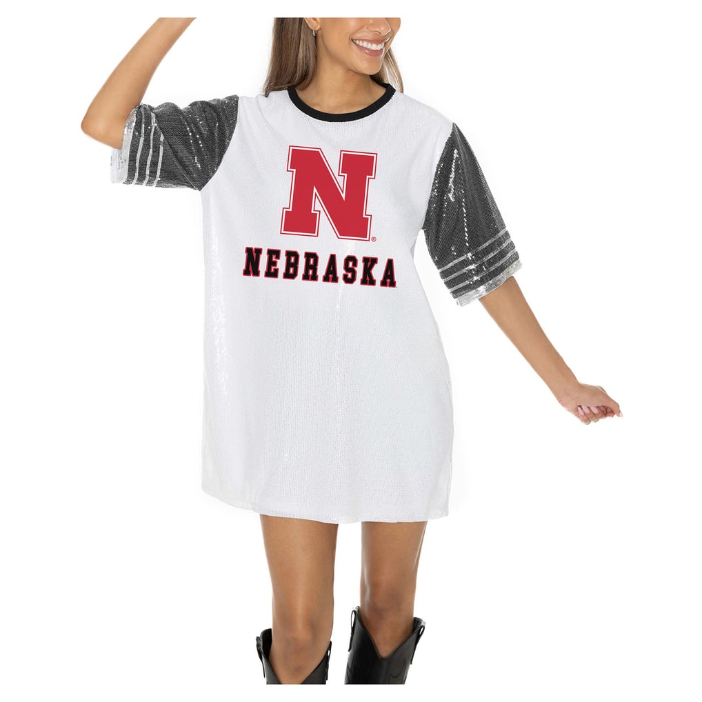 nebraska jersey dress Women's Gameday Couture White Huskers Full Sequin Gameday couture