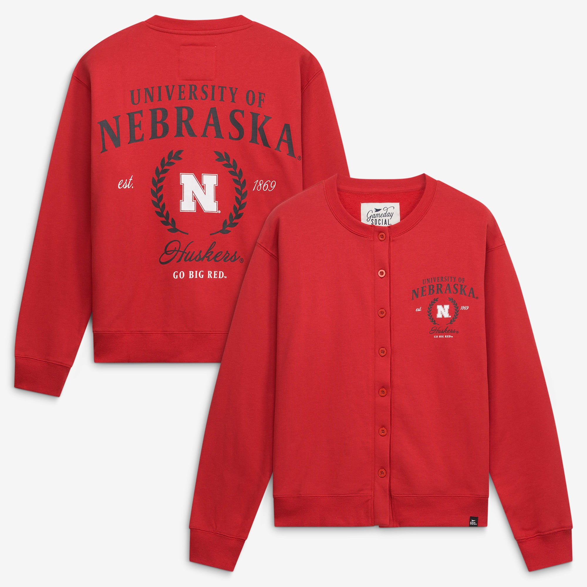 Gilet en polaire boutonné écarlate Nebraska Huskers pour femme, collection Gameday Social