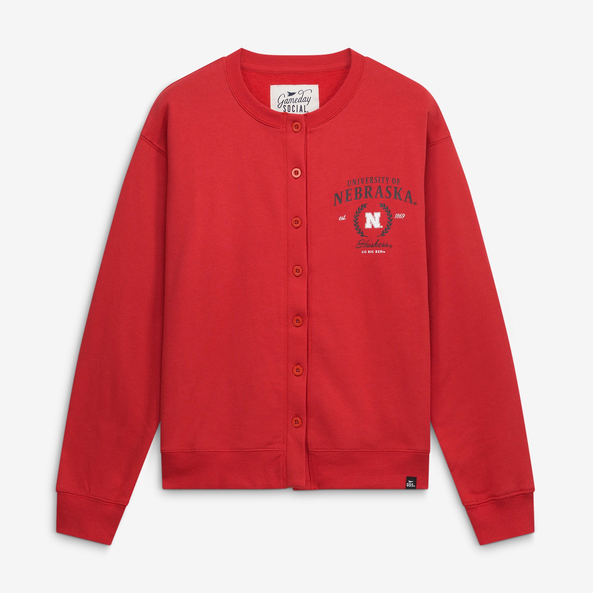 Gilet en polaire boutonné écarlate Nebraska Huskers pour femme, collection Gameday Social