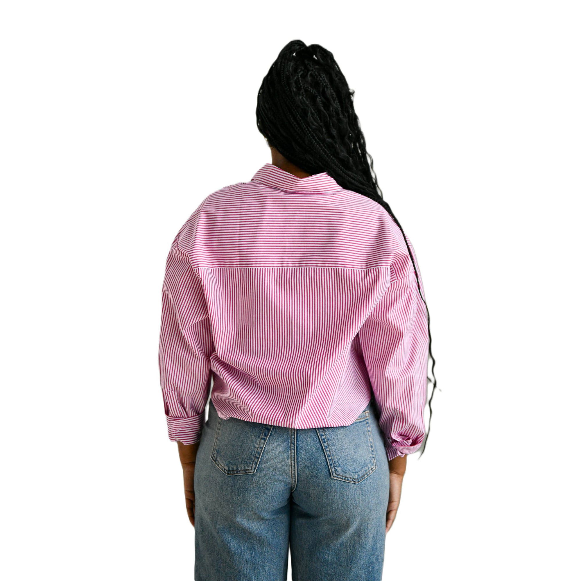 Chemise boutonnée rayée courte Scarlet Nebraska Huskers pour femmes, idéale les jours de match.