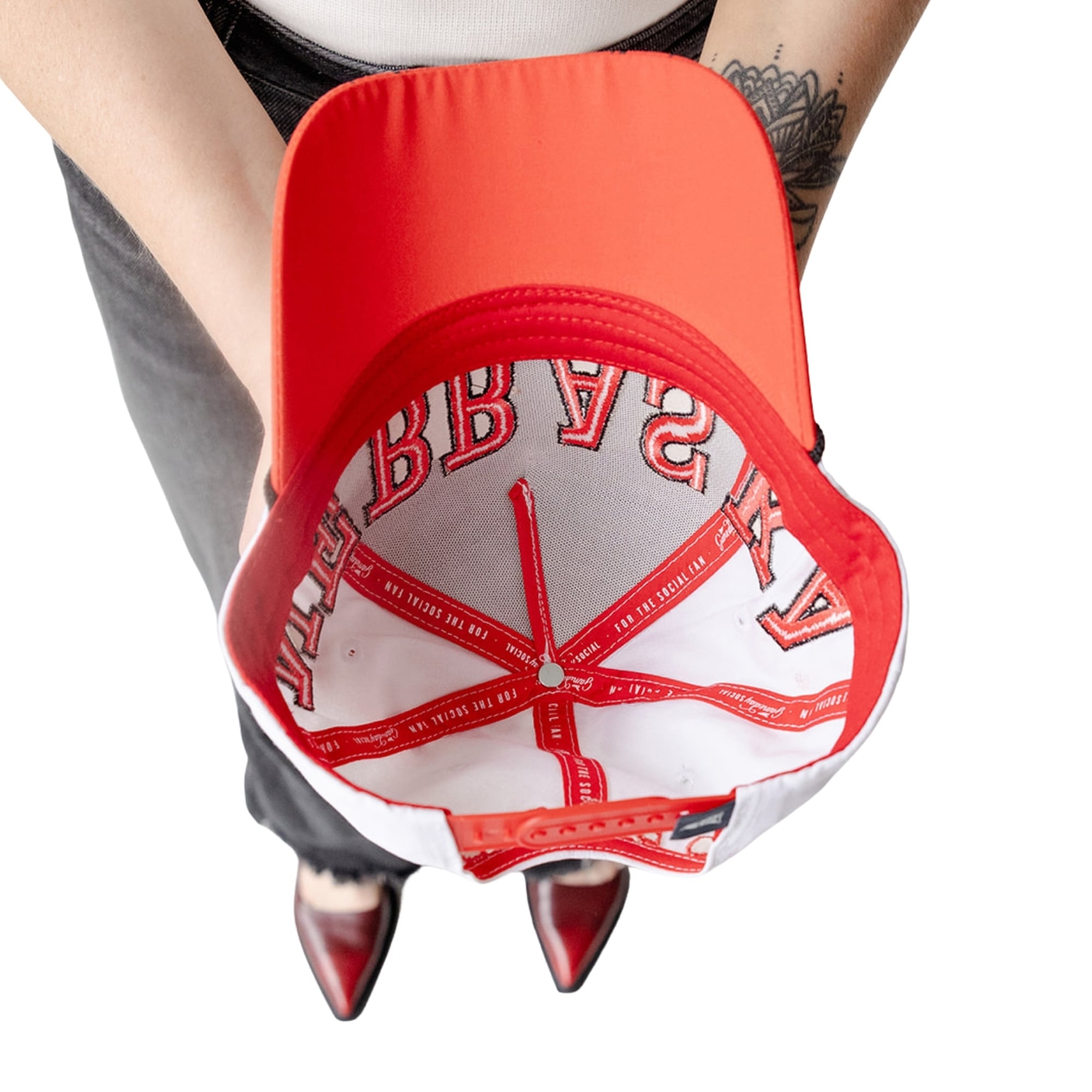 Women's Gameday Social  White/Scarlet Nebraska Huskers Five-Panel Rope Away Adjustable Hat