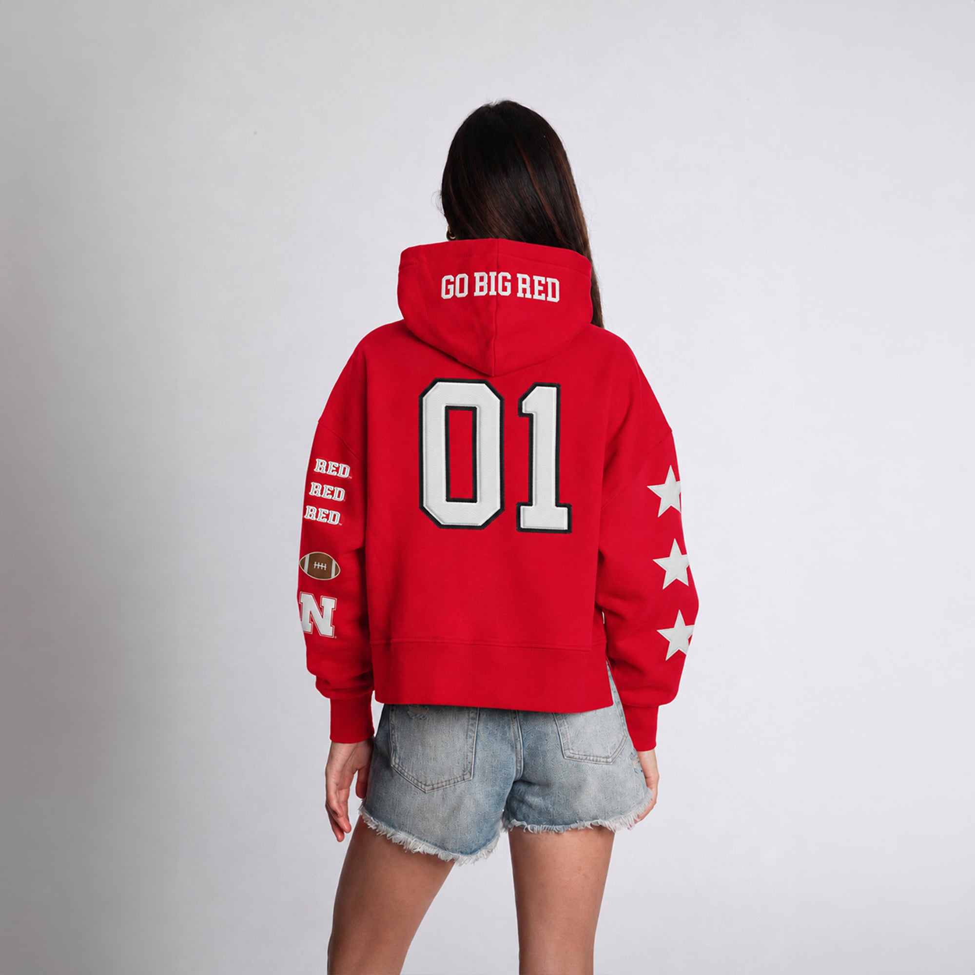 Women's Hype and Vice  Scarlet Nebraska Huskers Cropped Spirit Hoodie