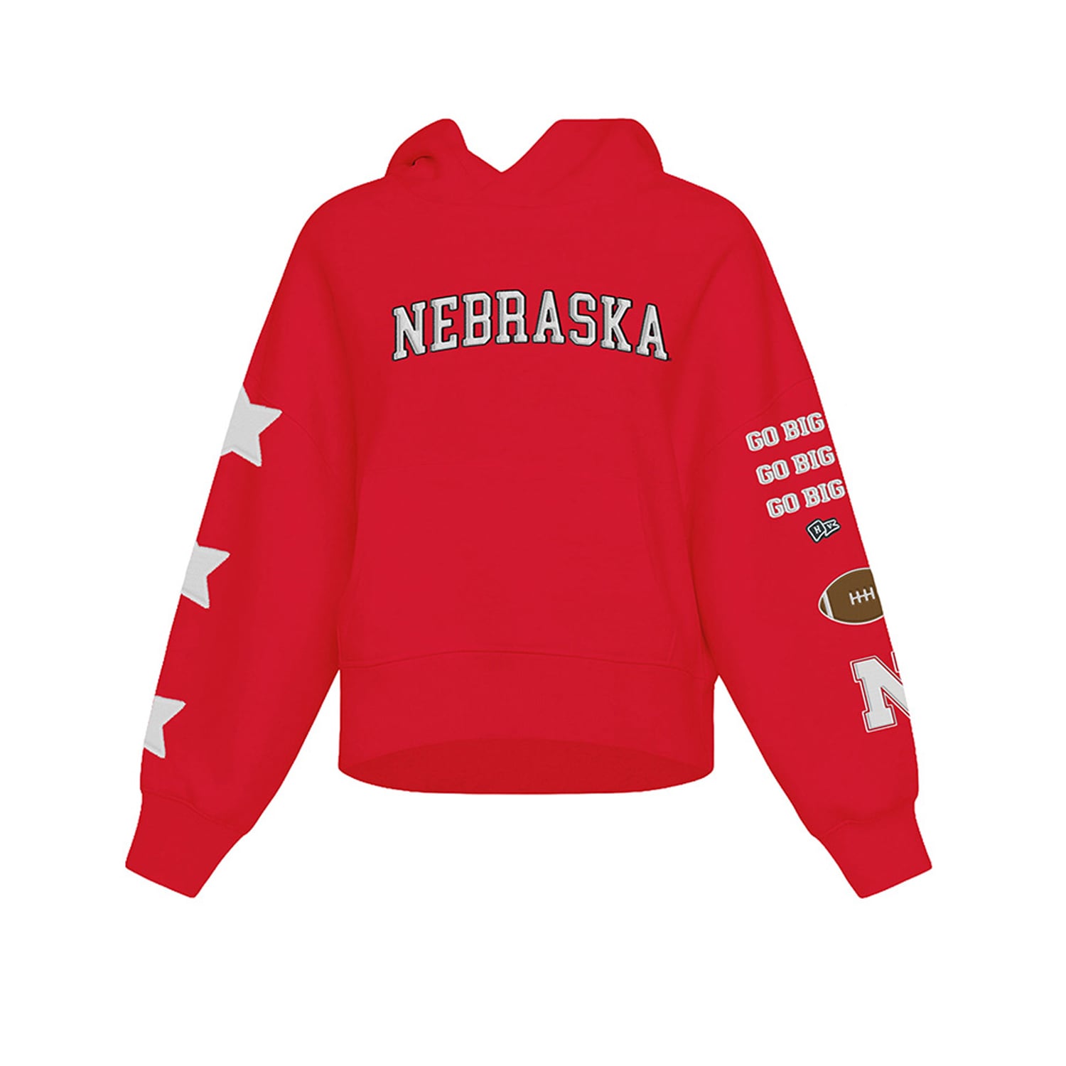 Women's Hype and Vice  Scarlet Nebraska Huskers Cropped Spirit Hoodie