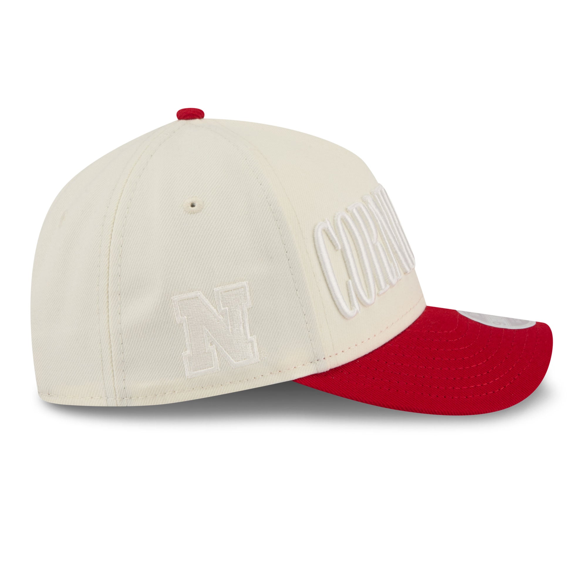 Casquette ajustable New Era 9FORTY A-Frame blanche et écarlate pour femme, Nebraska Huskers.