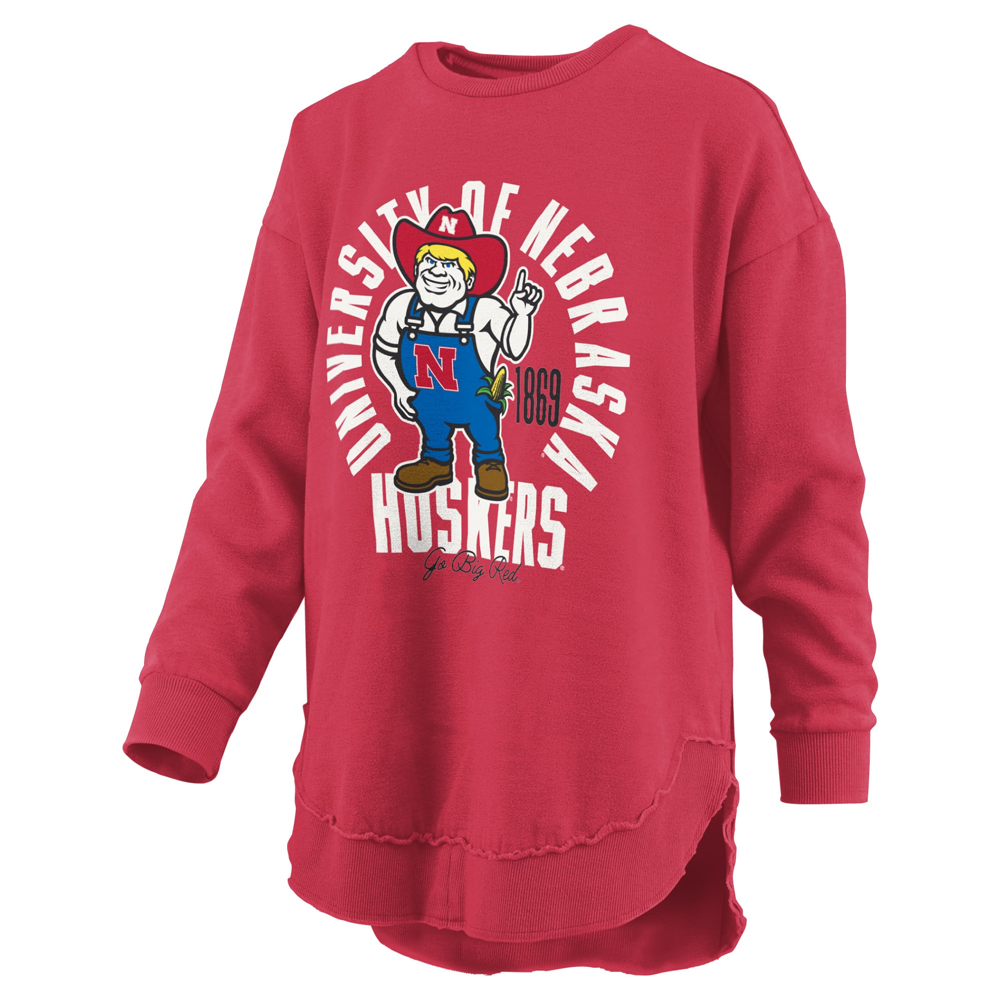 Sweat-shirt à col rond Pressbox Scarlet Nebraska Huskers Blitz pour femmes