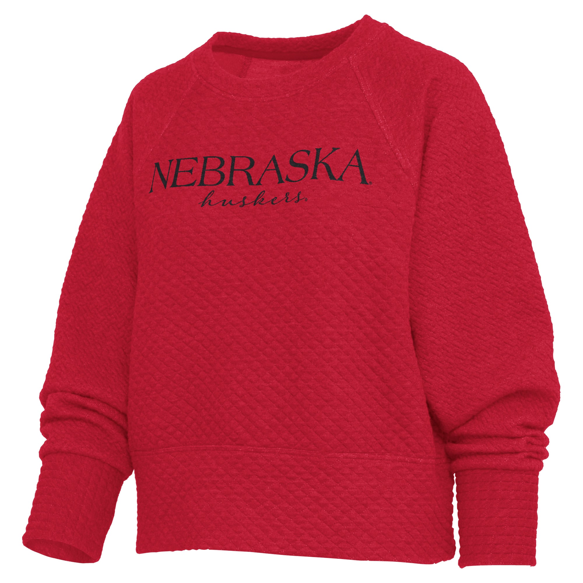 Sweat-shirt matelassé Champagne Nova pour femme Pressbox Scarlet Nebraska Huskers