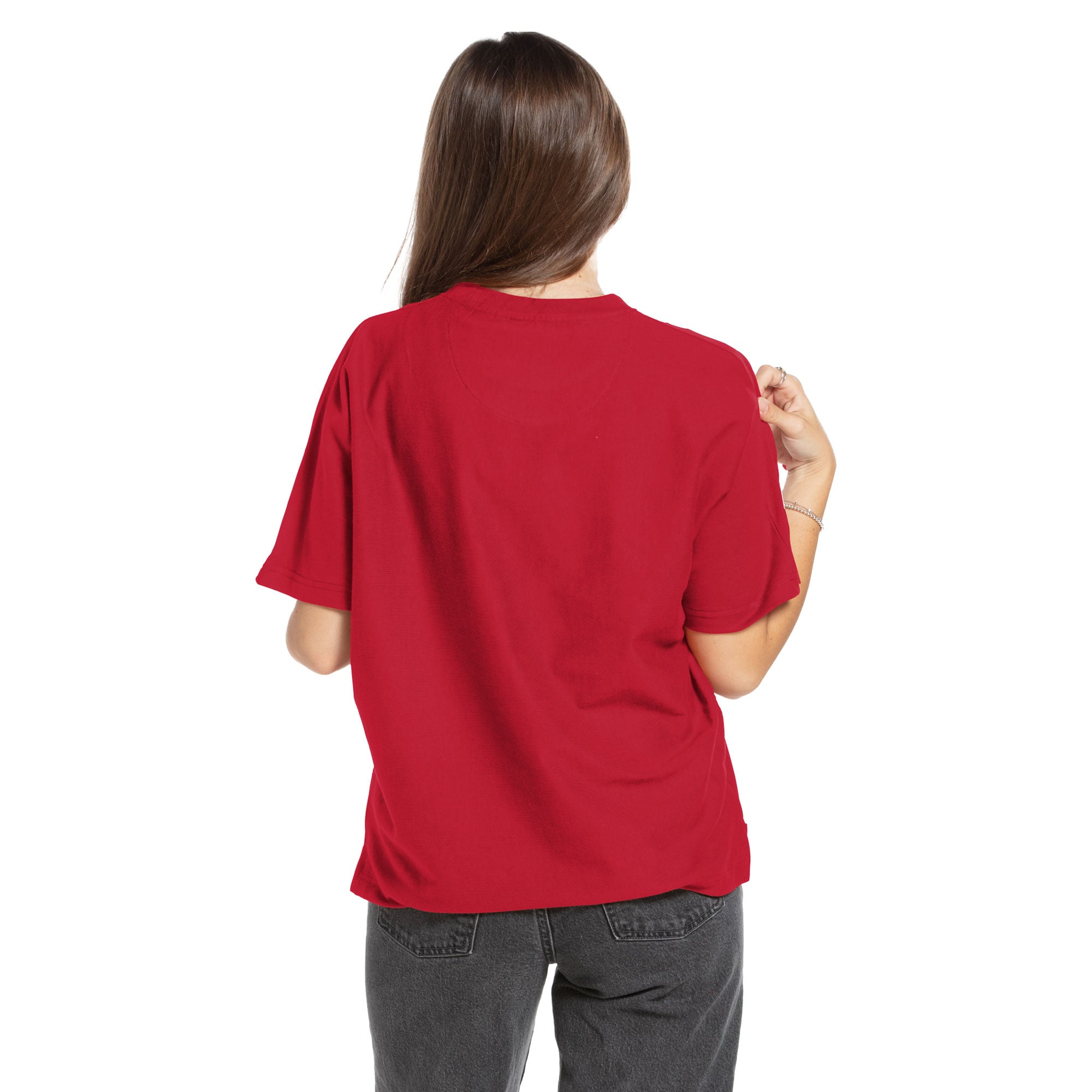 T-shirt oversize en flanelle écarlate Pressbox pour femmes, Nebraska Huskers
