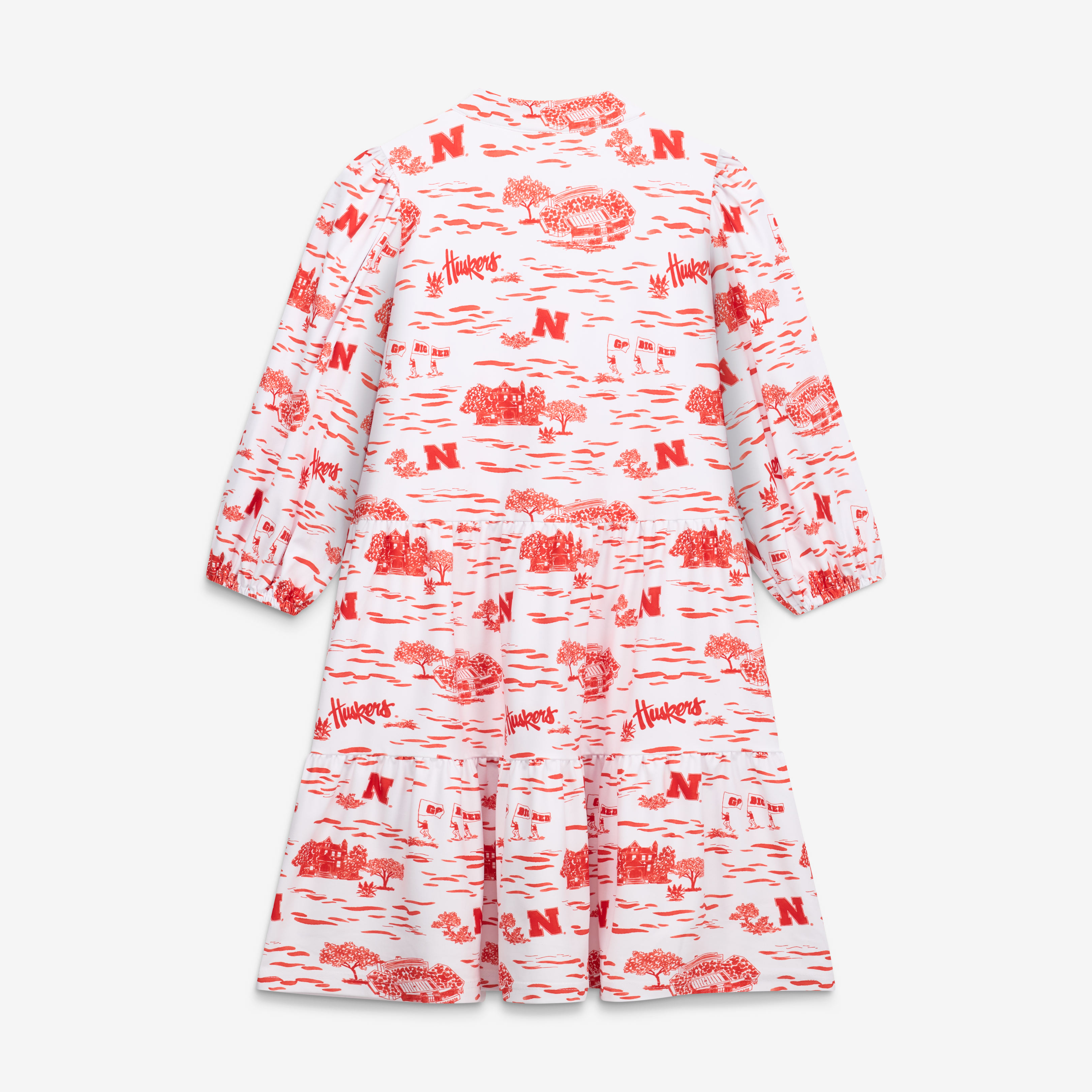 Women's Smith & Quinn White Nebraska Huskers 3/4 Sleeve Toile Tory Dress
