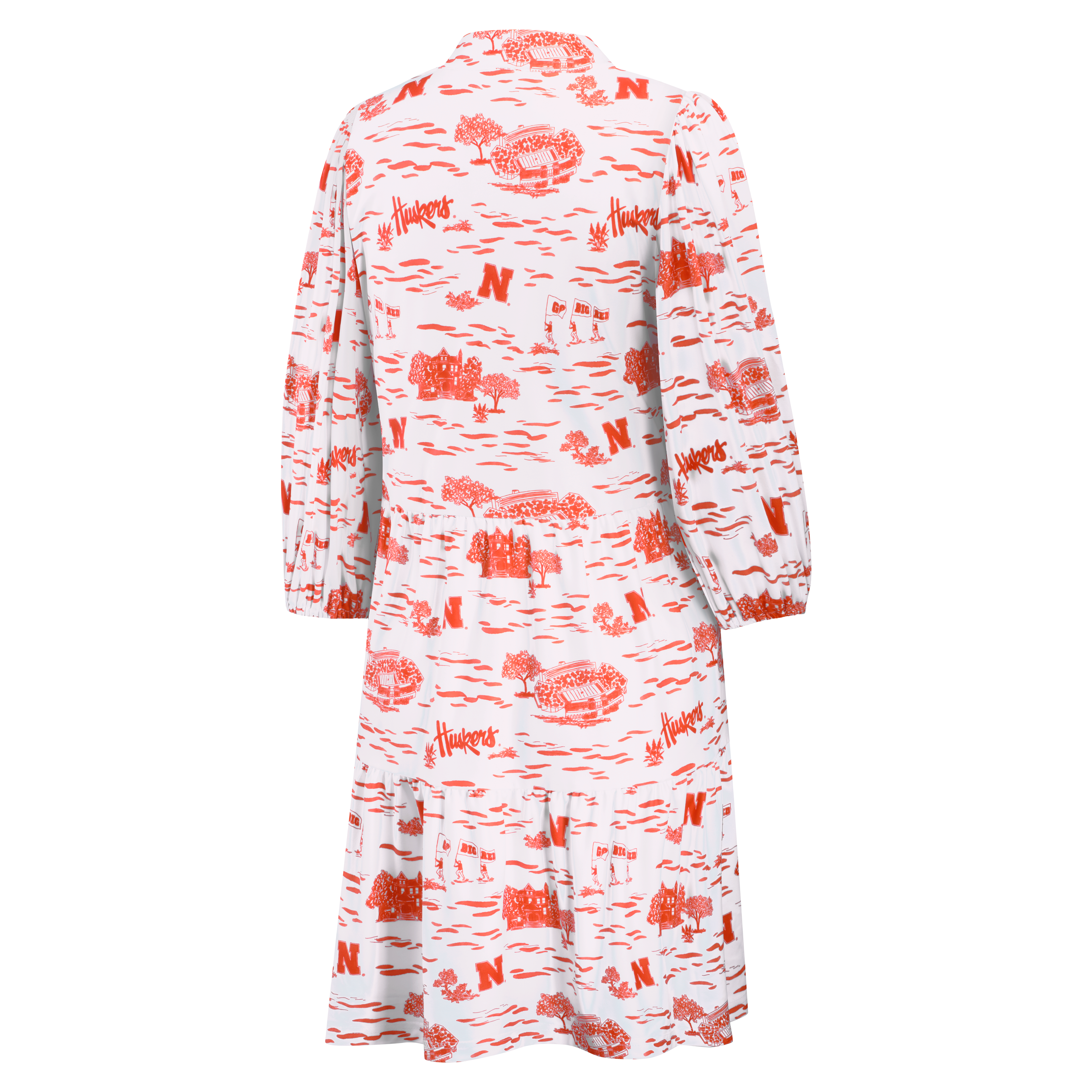 Women's Smith & Quinn White Nebraska Huskers 3/4 Sleeve Toile Tory Dress