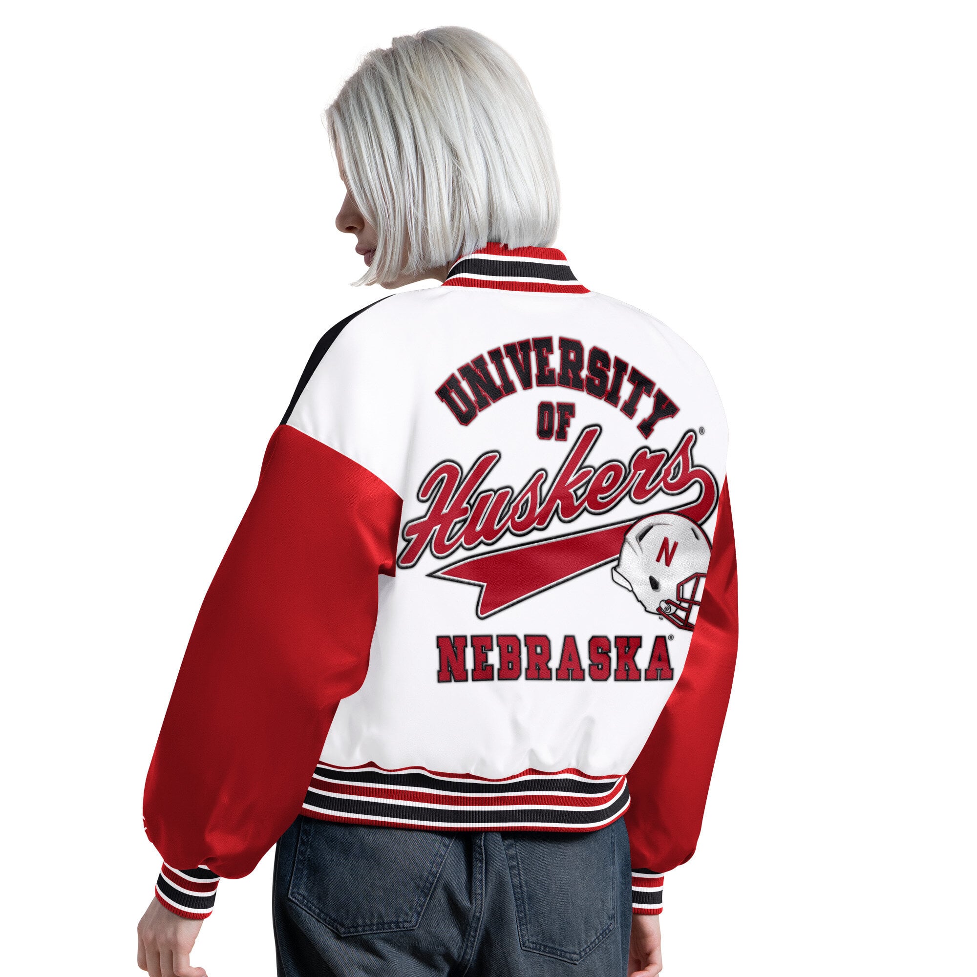 Veste universitaire Starter rouge/noire Nebraska Huskers Game On pour femmes