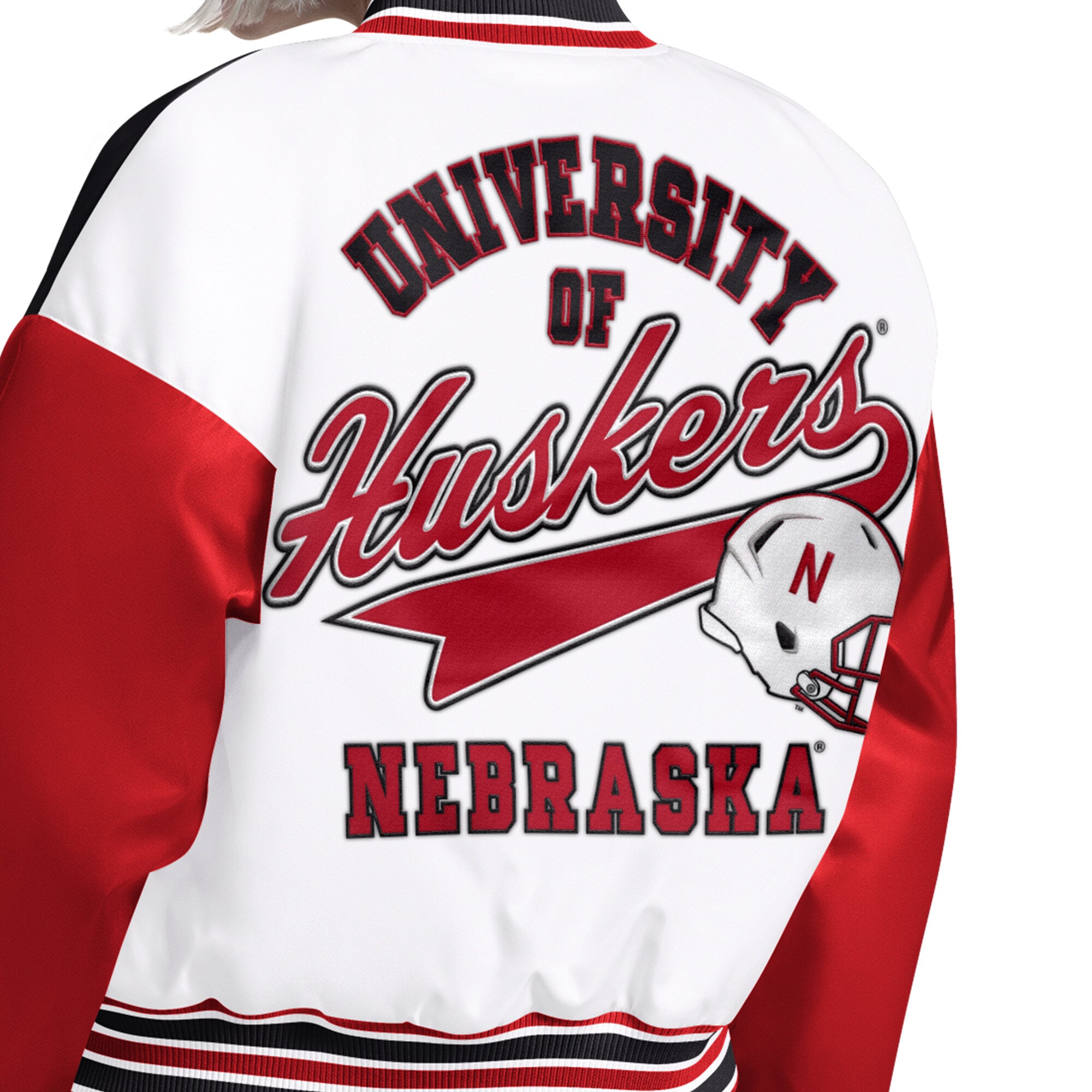 Veste universitaire Starter rouge/noire Nebraska Huskers Game On pour femmes