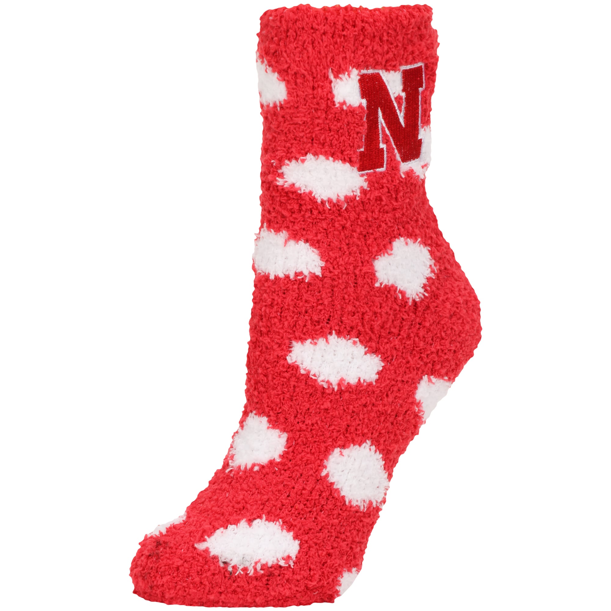 Chaussettes à pois en peluche ZooZatz Nebraska Huskers pour femmes