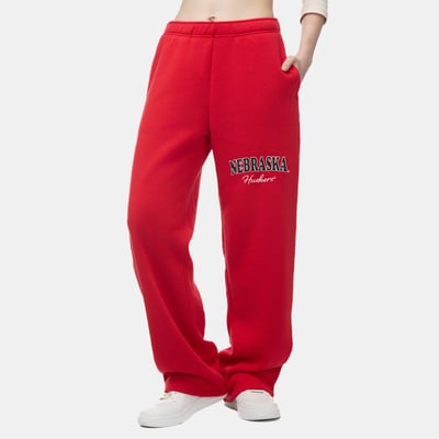  Nebraska Huskers ZooZatz Women's Wordmark Fleece Sweatpants - Scarlet