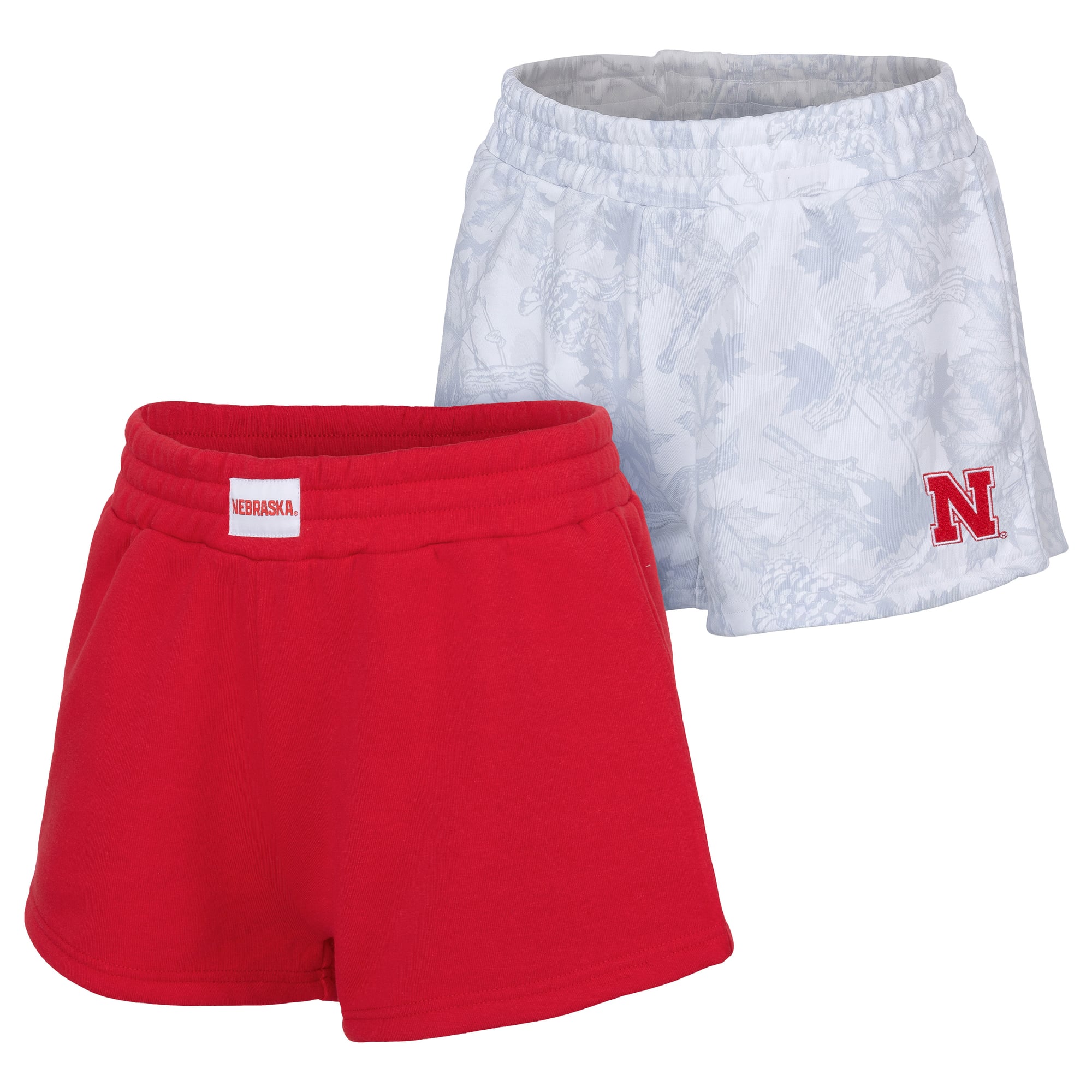 Women's ZooZatz Scarlet/Gray Nebraska Huskers Two-Pack Knockout Shorts Set