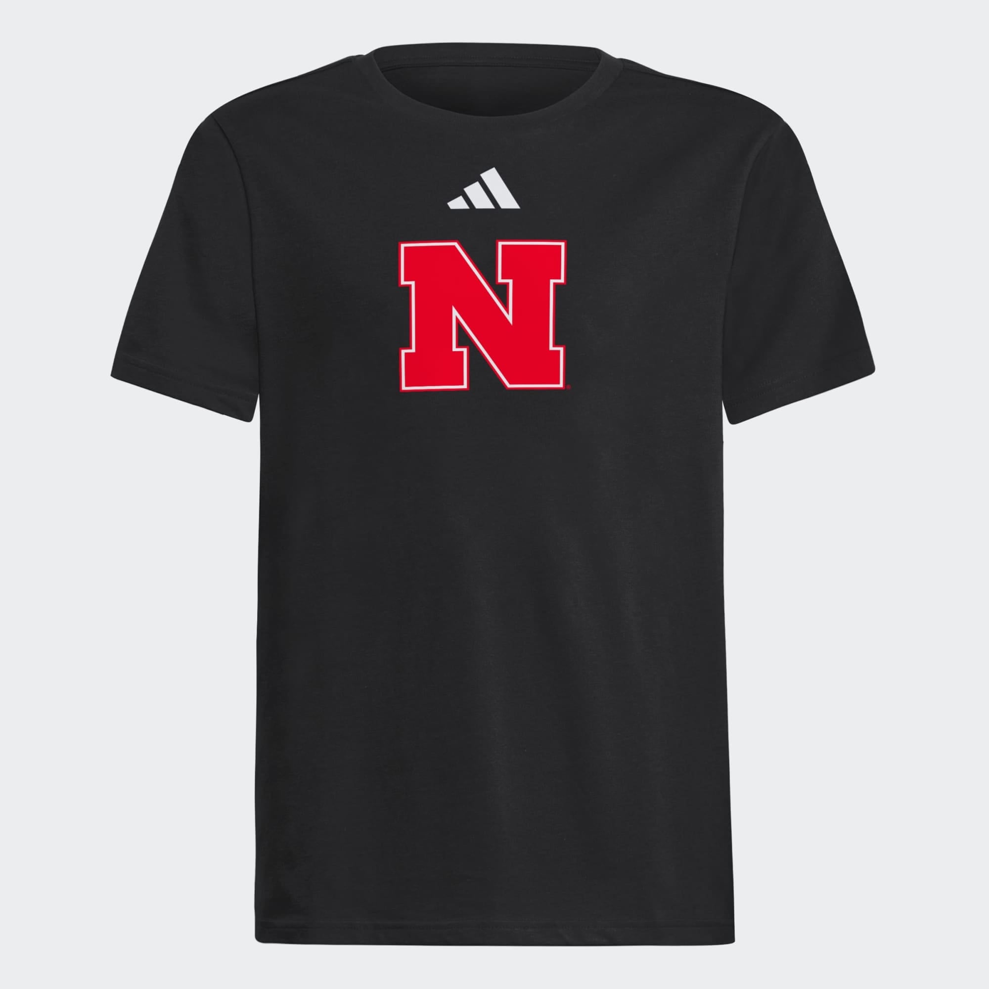 T-shirt adidas noir pour jeunes Nebraska Huskers