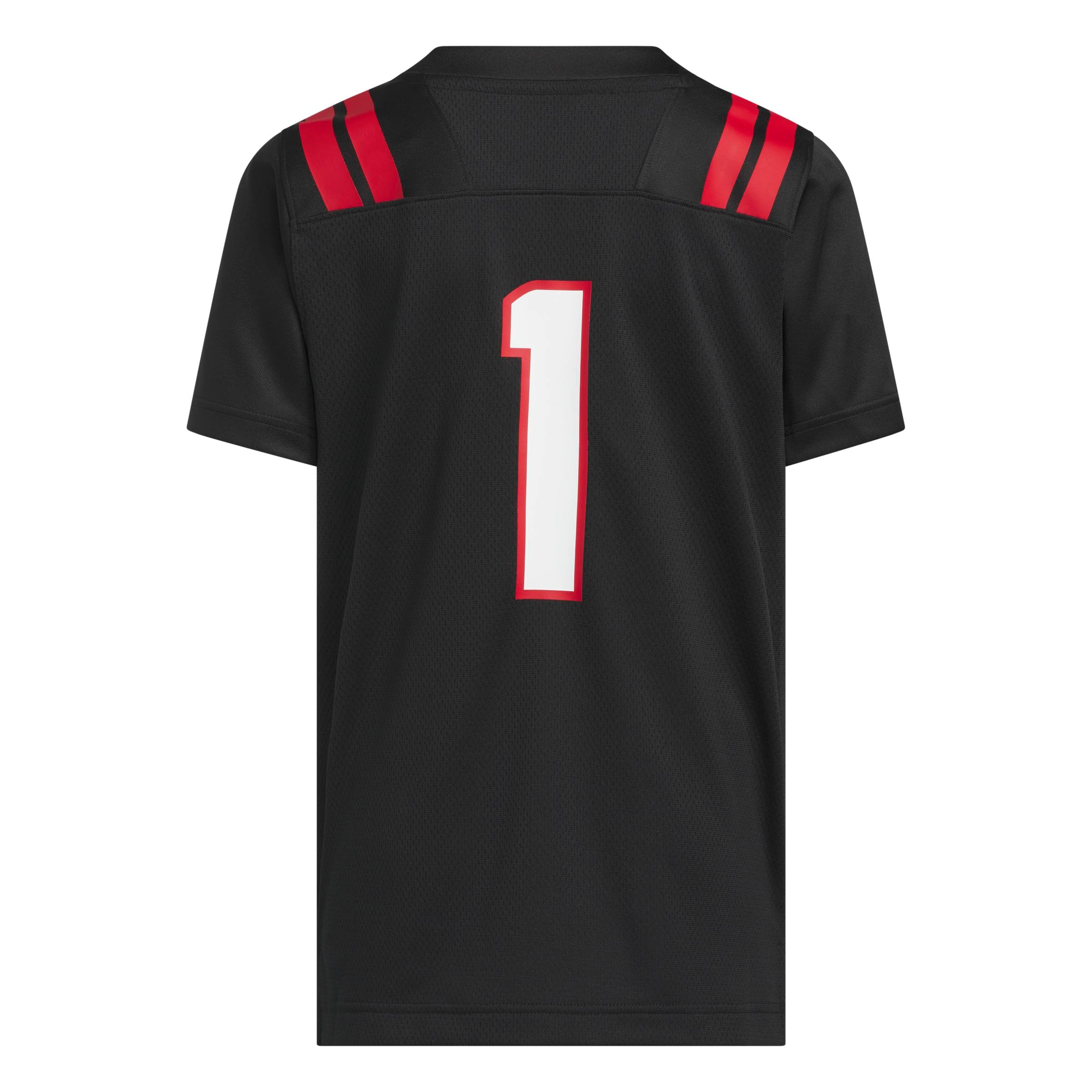 Youth adidas #1 Black Nebraska Huskers Our Red Burns Brighter Strategy Football Jersey