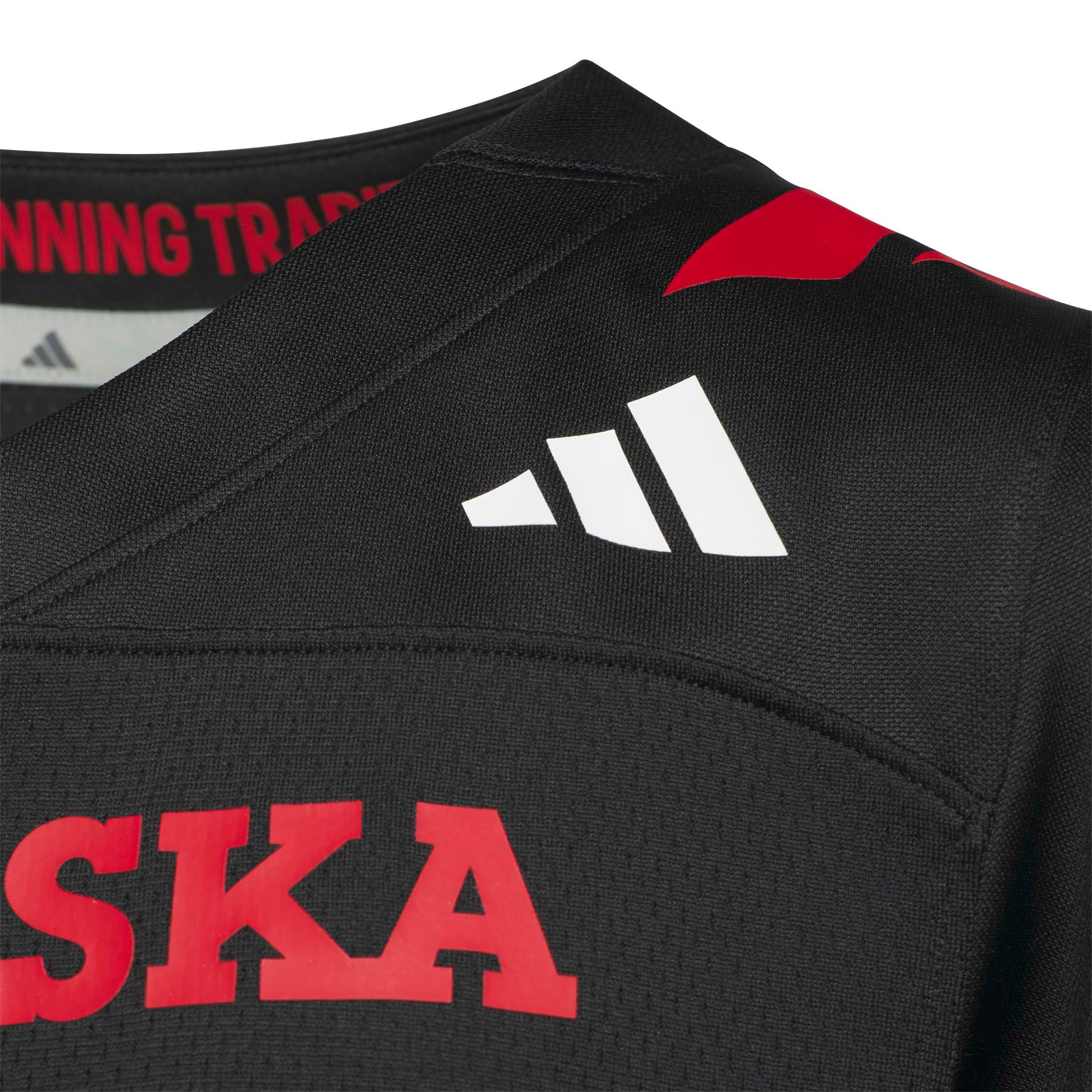 Youth adidas #1 Black Nebraska Huskers Our Red Burns Brighter Strategy Football Jersey
