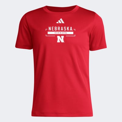 Nebraska Huskers adidas Youth AEROREADY Pre-Game T-Shirt - Scarlet
