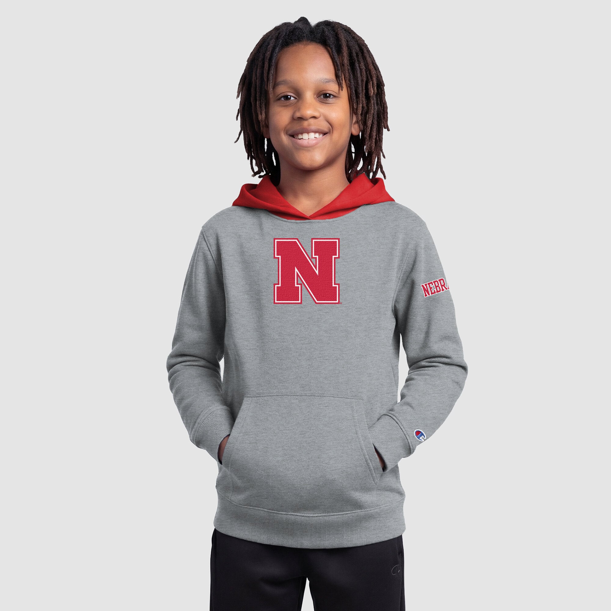 Youth Champion  Scarlet Nebraska Huskers Fleece Hoodie