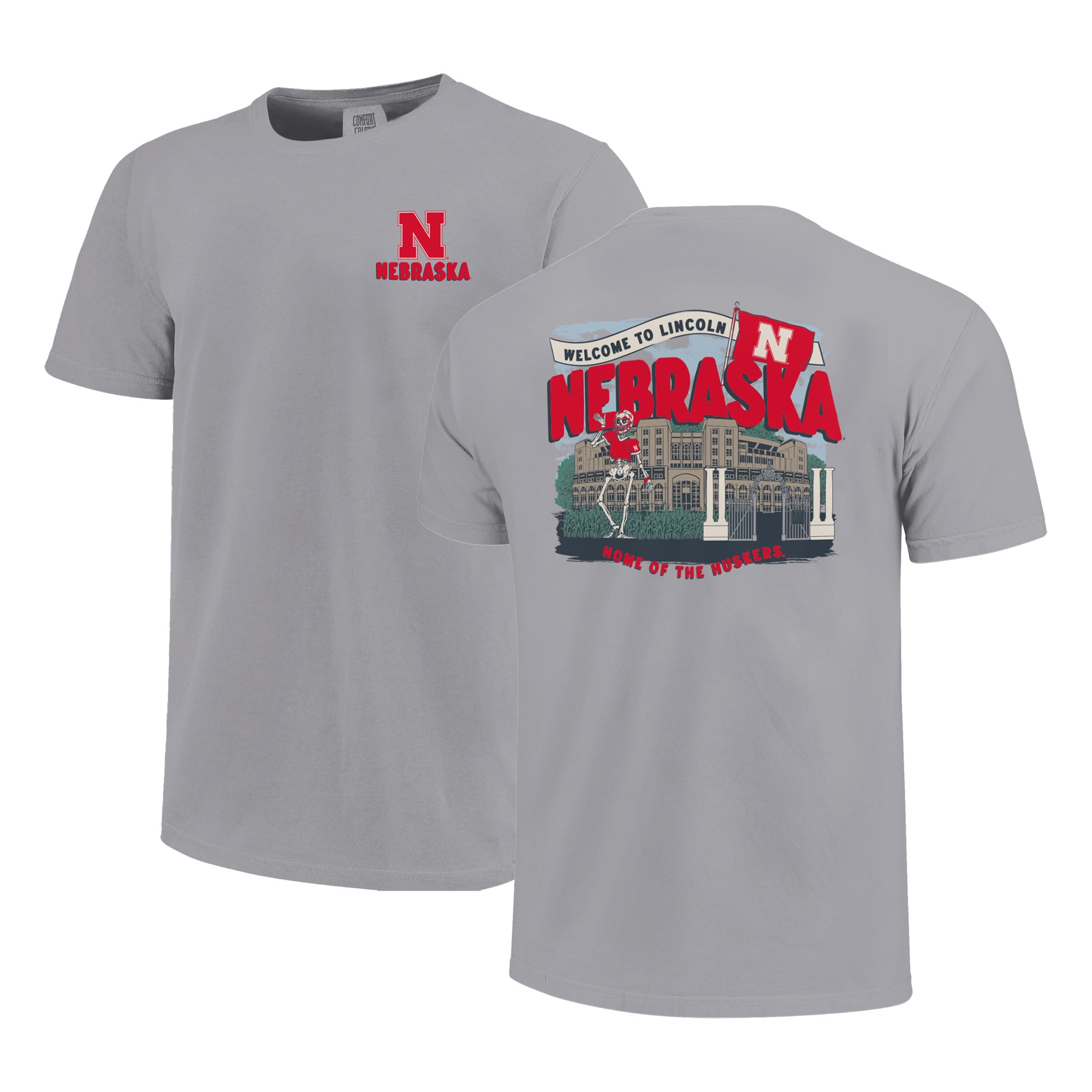 T-shirt gris pour jeunes des Nebraska Huskers, scène locale du campus