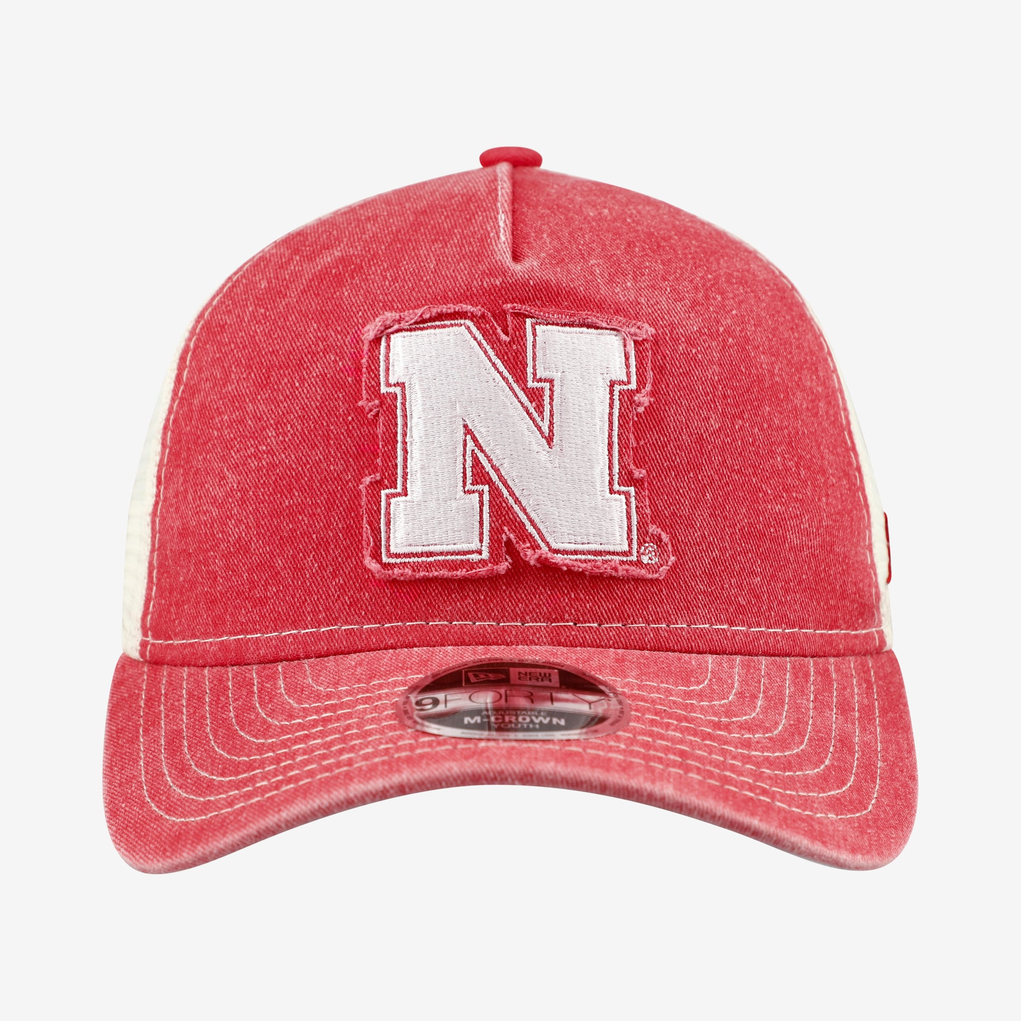 Casquette trucker rétro ajustable New Era Scarlet Nebraska Huskers 9FORTY A-Frame M-Crown pour jeunes