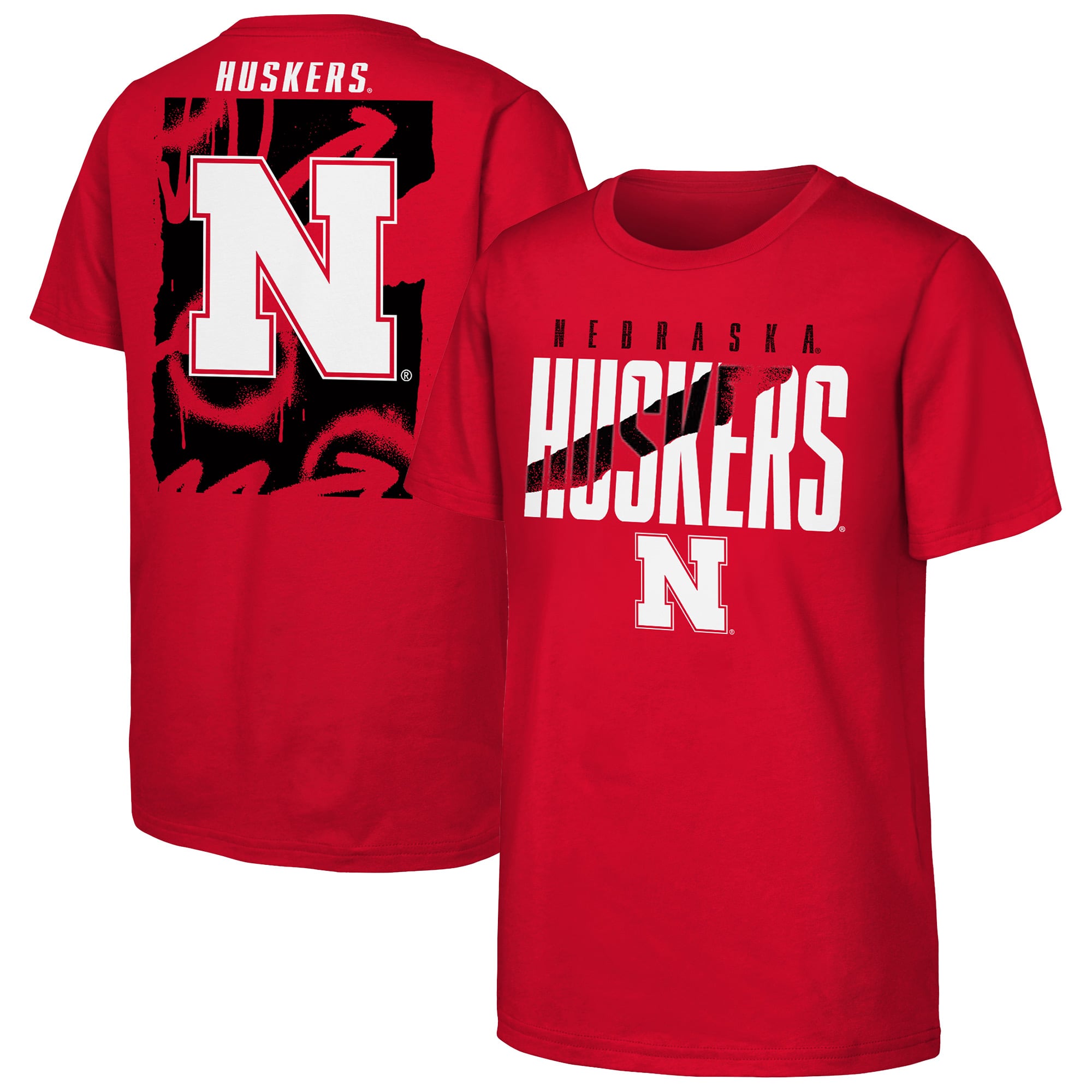 T-shirt à découpes Outerstuff Scarlet Nebraska Huskers pour jeunes