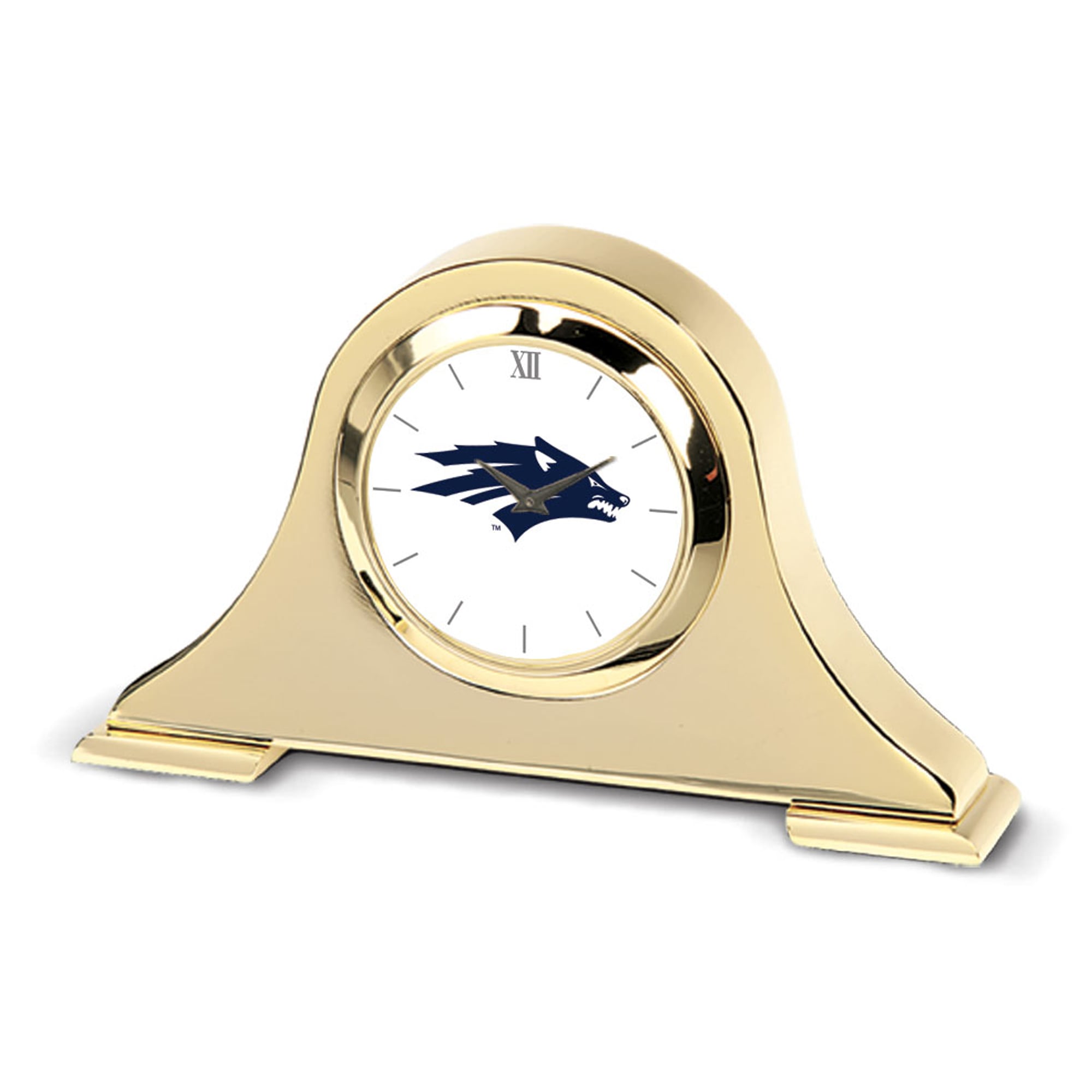 Wolfpack Clock Gold Nevada Wolf Pack Team Logo Napoleon Desk Clock