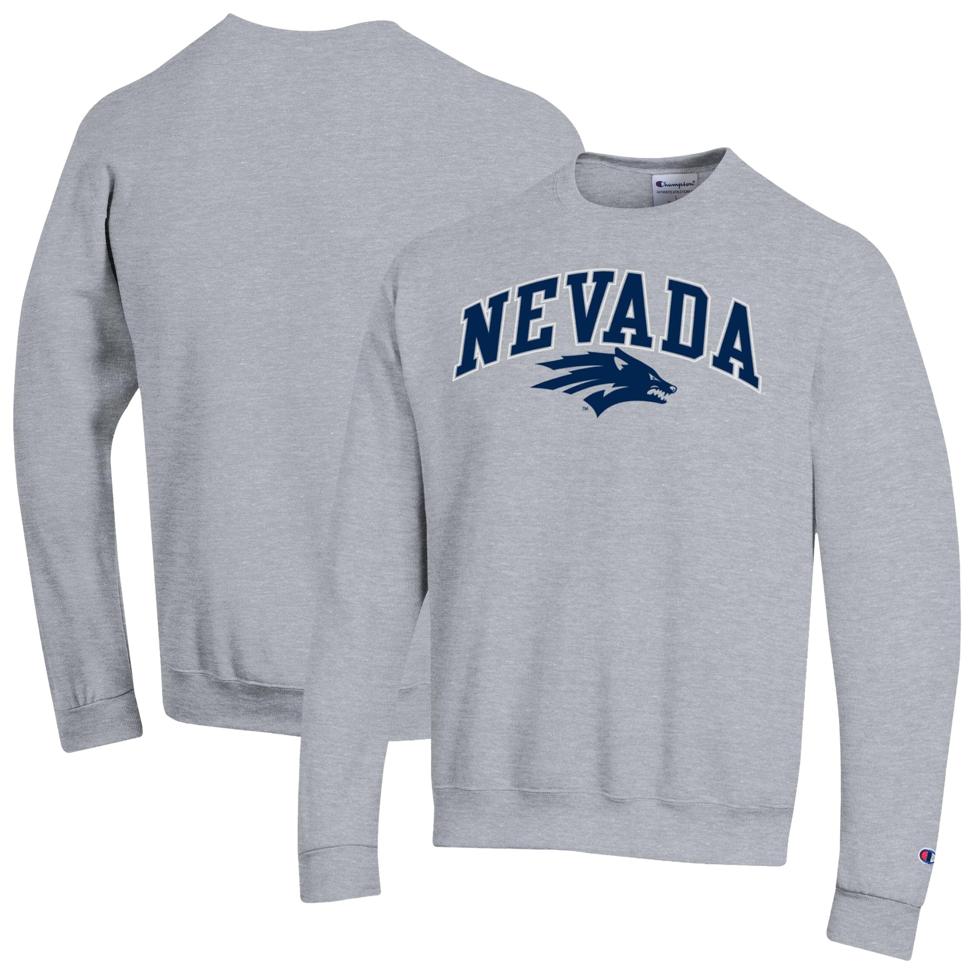 Sweat-shirt Champion pour homme, gris chiné, Nevada Wolf Pack Arch Powerblend