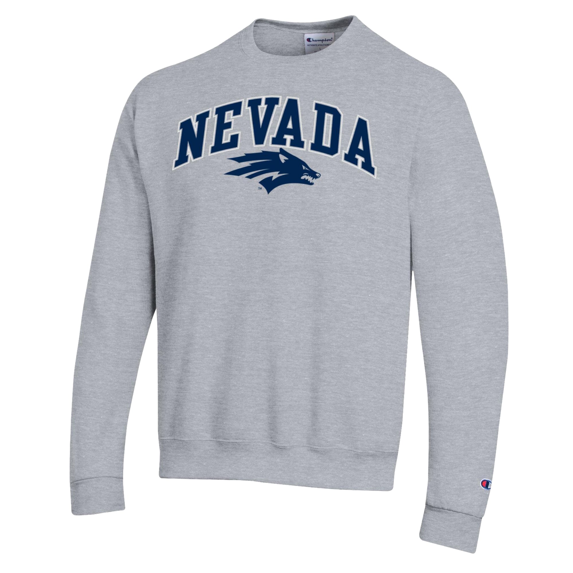 Sweat-shirt Champion pour homme, gris chiné, Nevada Wolf Pack Arch Powerblend