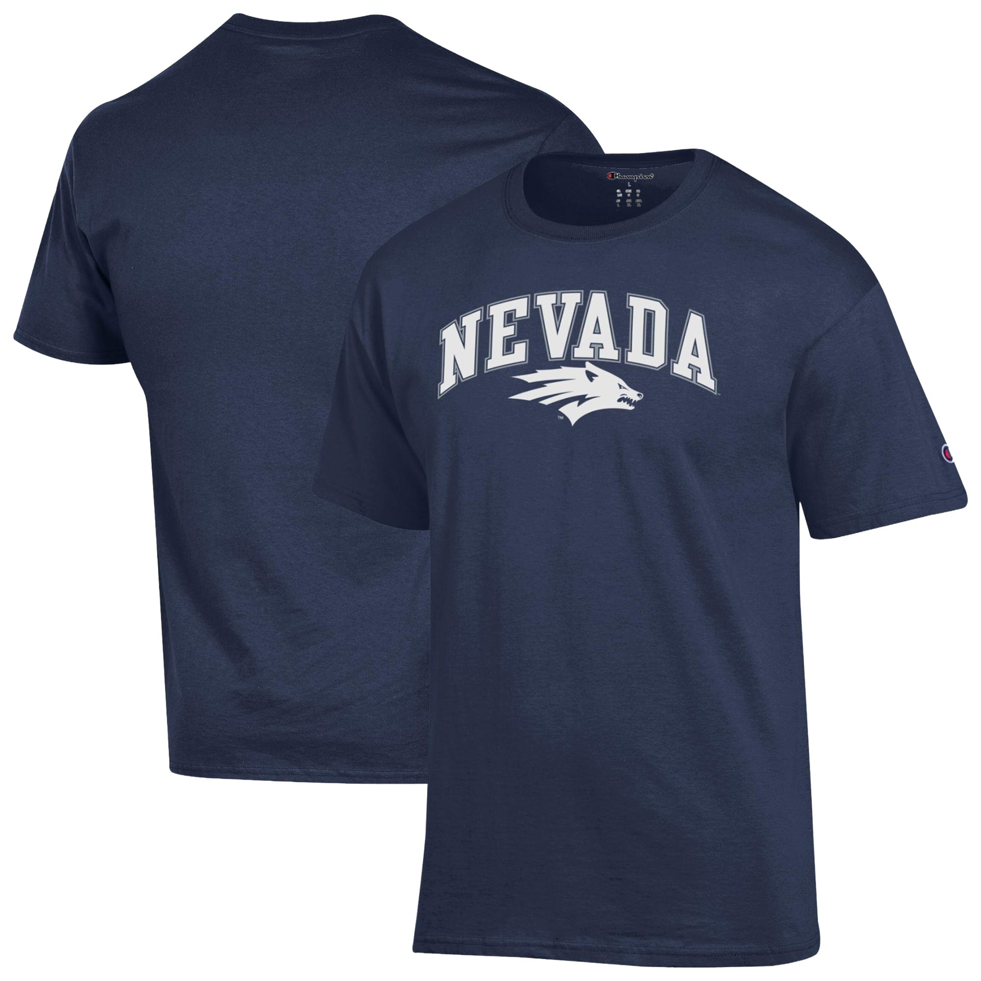 T-shirt Champion pour homme, bleu marine, logo Nevada Wolf Pack Arch