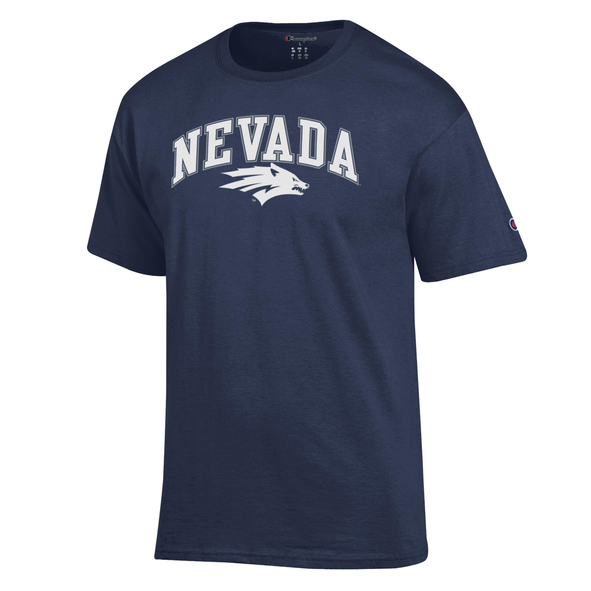 T-shirt Champion pour homme, bleu marine, logo Nevada Wolf Pack Arch