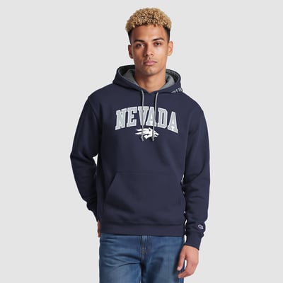 Nevada Wolf Pack Champion Contrast Hoodie - Navy/Heather Gray