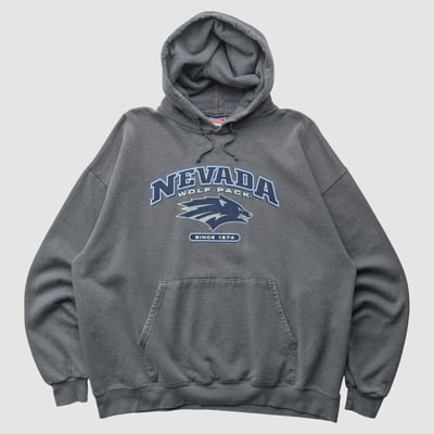 Nevada Wolf Pack Champion 2000s Hooded Pullover Sweatshirt - Dark Heather Gray - XL by Fanatics Real Vintage