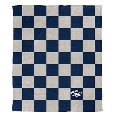 Nevada Wolf Pack Pegasus Checkered Logo Patch 50" x 60" Cozy Knit Blanket