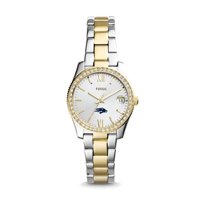 Nevada Wolf Pack Fossil Women's Scarlette Mini Two-Tone Stainless Steel Watch