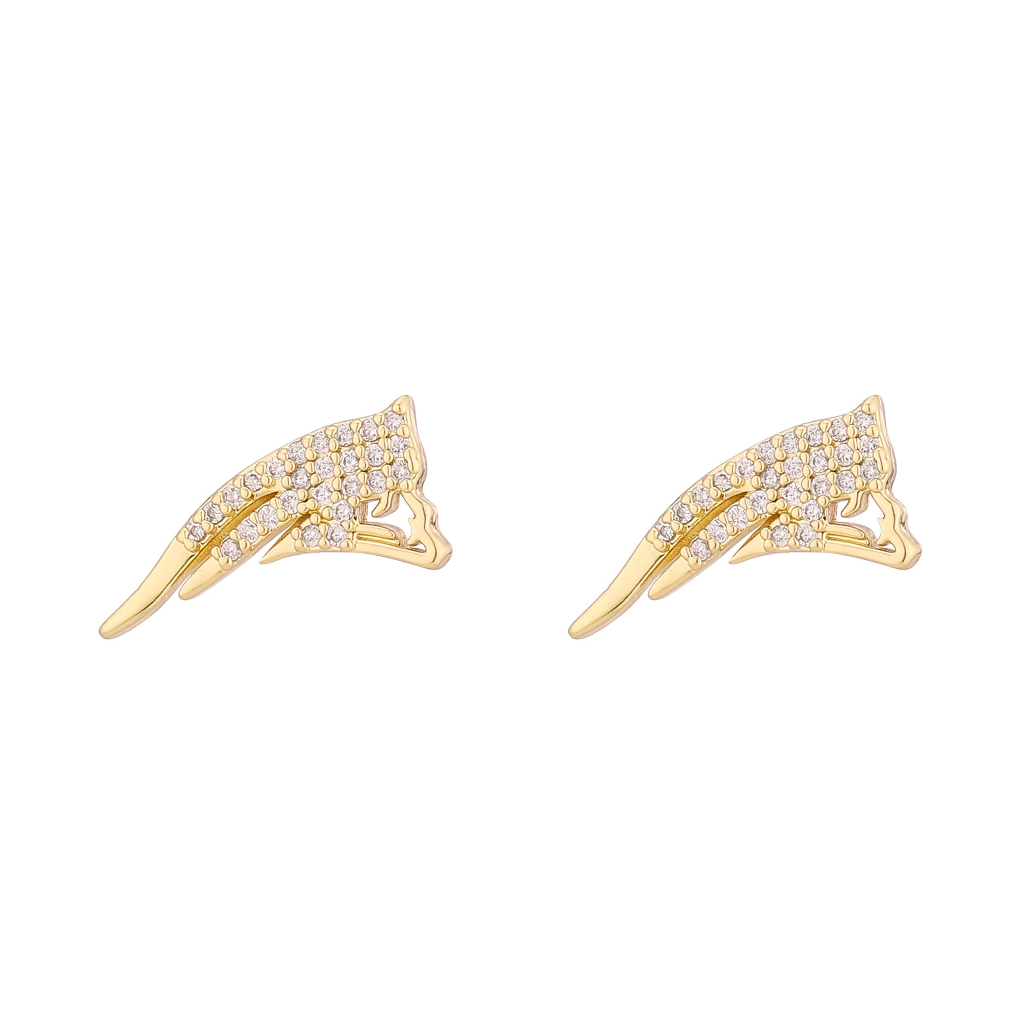 Boucles d'oreilles à clous LUV AJ Gold New England Patriots Pave Logo