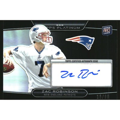 2010 Topps Platinum Rookie Autographs Black Refractors #35 Zac Robinson