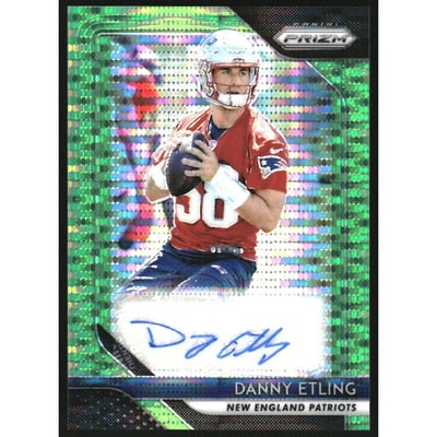 2018 Panini Prizm Rookie Autographs Prizms Neon Green Pulsar #93 Danny Etling