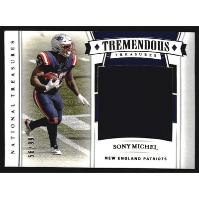 2020 Panini National Treasures Tremendous Treasures Materials #43 Sony Michel/99