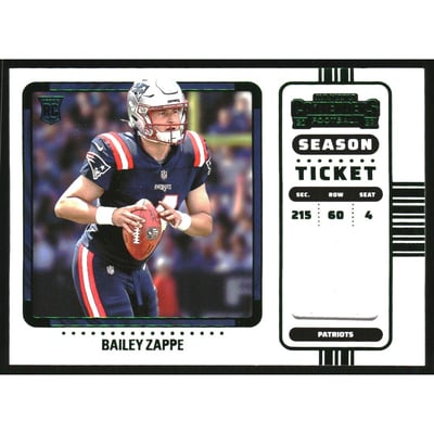 2022 Panini Contenders Rookie Ticket Swatches Variation #4 Bailey Zappe