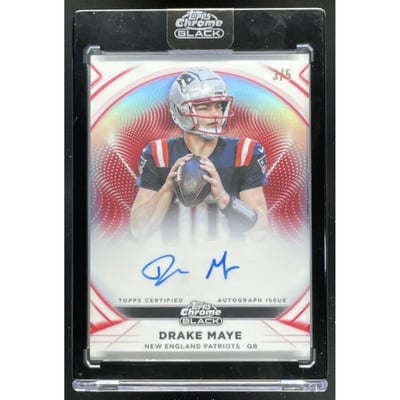 2025 Topps Chrome Black Ivory Autograph Red Refractor #IA-DM Drake Maye Auto /5
