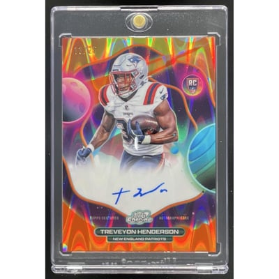 2025 Topps Cosmic First Flight Orange Galactic TreVeyon Henderson RC Auto /25